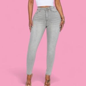 Fashion Nova Light Gray Skinny Jeans
